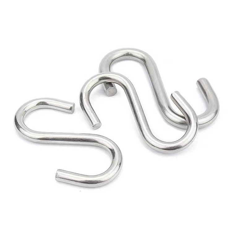 Factory Customized 304/316 Stainless Steel s shape hook with Various sizes Hanging Hooks For Hammock and so on