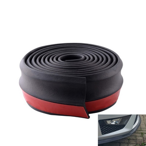 Universal 2.5M Car Front Rear Side Bumper Lip Splitter Rubber Protector Body Spoiler Valance Chin Rubber Car Bumper Lip