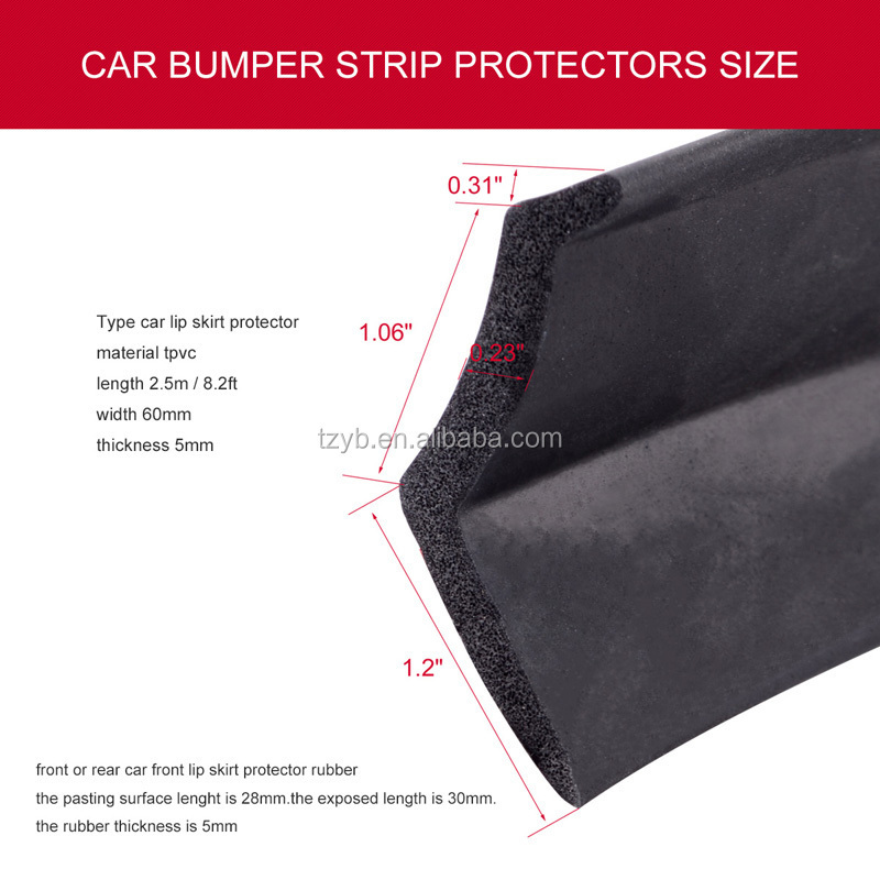 Car Bumper Lip Splitter Spoiler Chin Body Kit Universal Front Bumper Guard Diffuser Protector