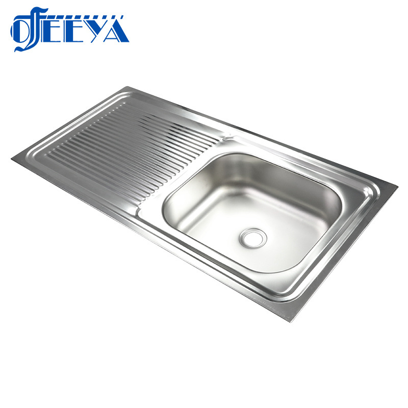 Embedded Modern sus201 farm house sink hot sale stainless steel single bowl double with cheap price kitchen