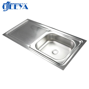 Embedded Modern sus201 farm house sink hot sale stainless steel single bowl double with cheap price kitchen