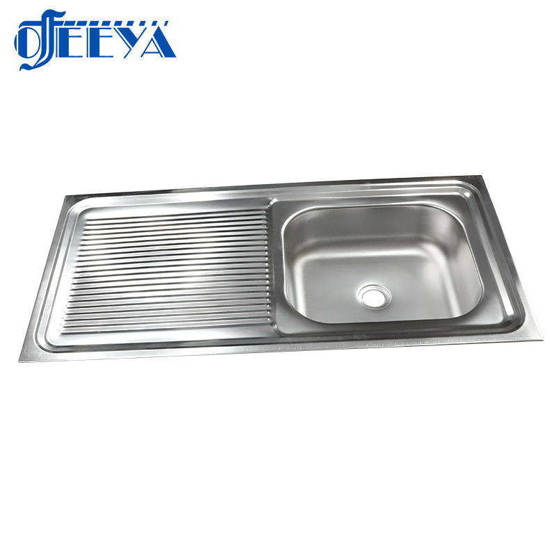 Embedded Modern sus201 farm house sink hot sale stainless steel single bowl double with cheap price kitchen