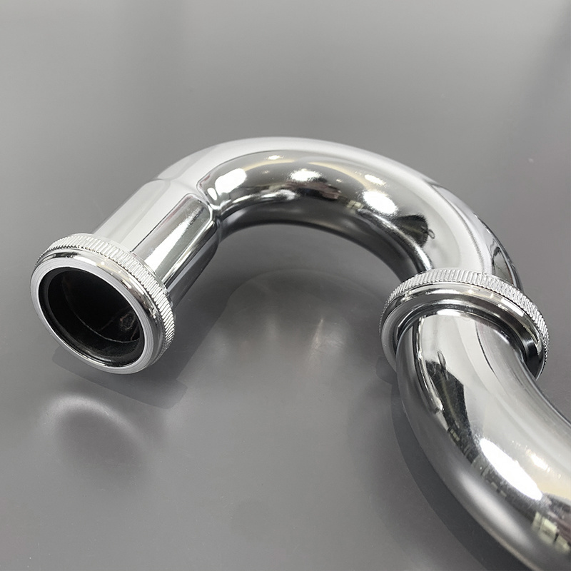 Sink tail drain pipe pop up p-trap siphon plain for bathroom basin waste stainless steel bends pipe