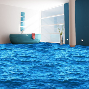 New Arrival 3D Sea Wave Self Adhesive PVC Decoration Floor Sticker