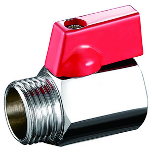 Wholesale 3/8" Brass Mini Ball Valve With External And Internal Threaded Connection Aluminium Red Handle