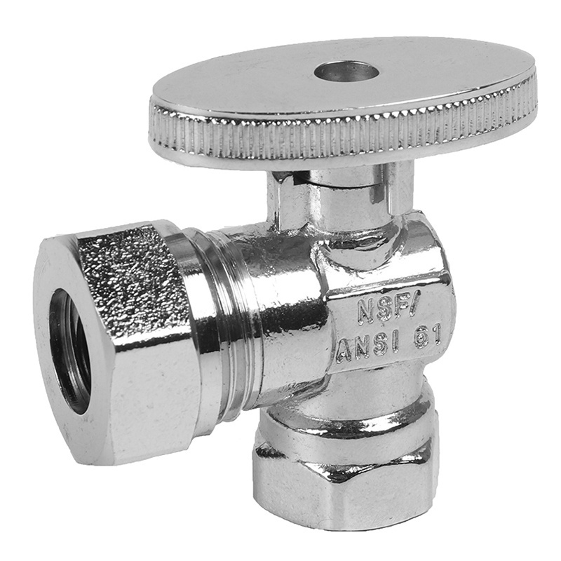 Great Price 1/4 TURN ANGLE STOP VALVE - FIP * Slip-Joint Fits American Market Brass Fittings Size 1/2