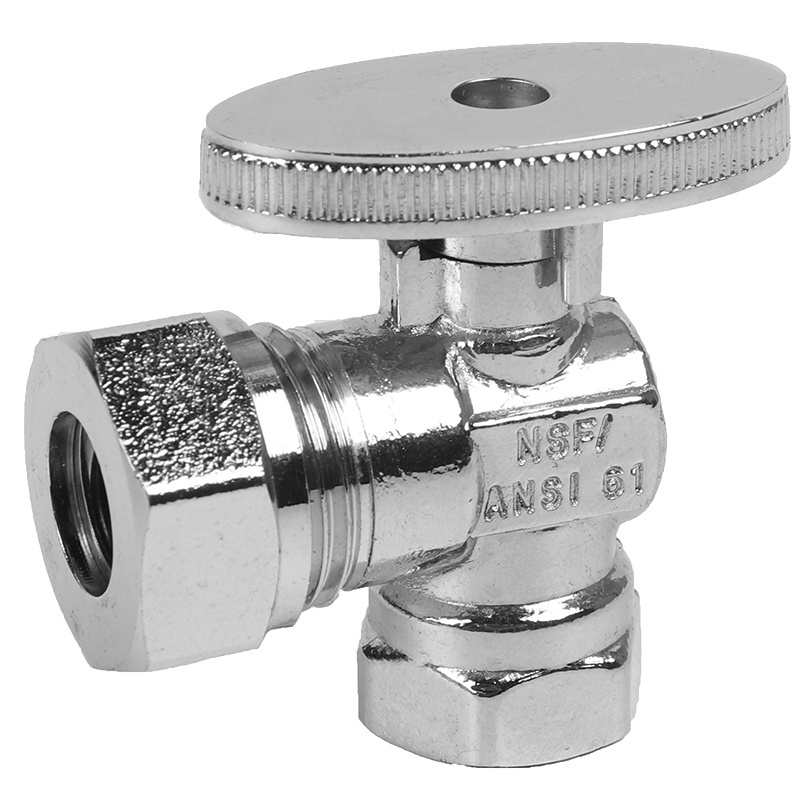 Great Price 1/4 TURN ANGLE STOP VALVE - FIP * Slip-Joint Fits American Market Brass Fittings Size 1/2