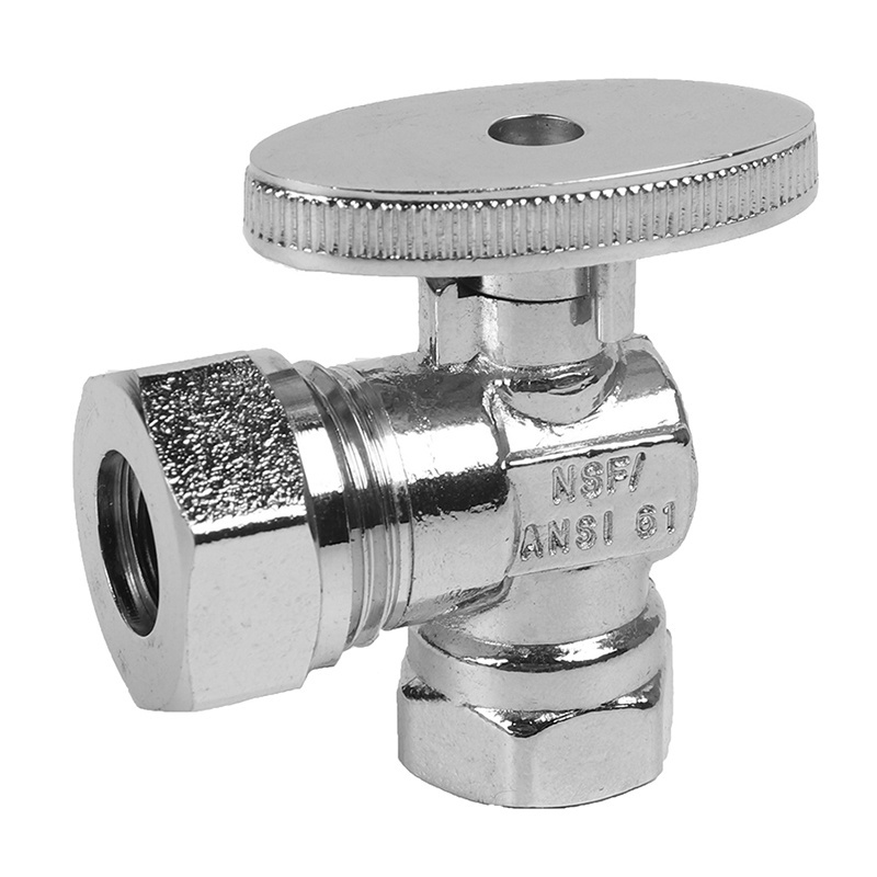 Great Price 1/4 TURN ANGLE STOP VALVE - FIP * Slip-Joint Fits American Market Brass Fittings Size 1/2