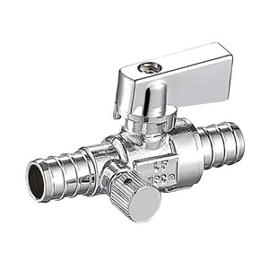 PEX*PEX 1/4 STRAIGHT SUPPLY STOP Valve 1/2"*1/2"PEX F1807 with Drain toilet Straight Angle Valve plumbing materials