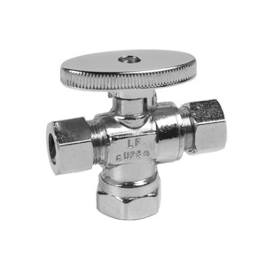 American Market Toilet Bathroom 1/2" Fip *7/16"&1/2"slip-joint 1/4 Turn Dual Outlet Supply Stop Valve Fip Compression