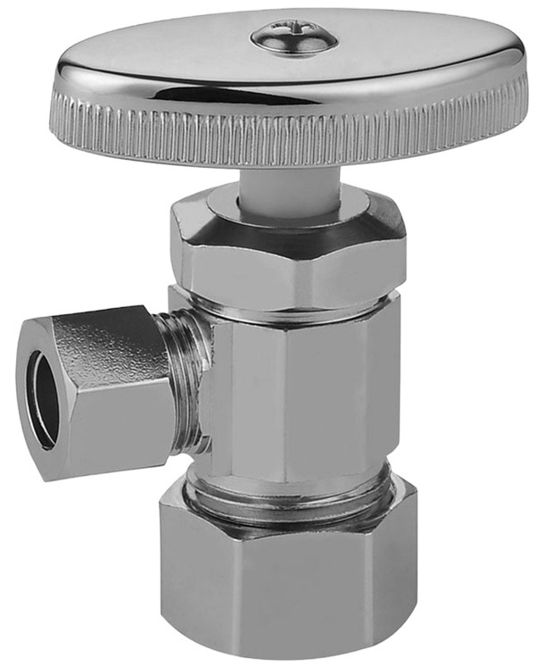 Custom Squared Body 3/8 5/8 1/2 1/4 OD Compression Outlet brass Chrome Multi-Turn Supply Angle Stop Valve