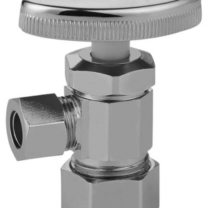 Custom Squared Body 3/8 5/8 1/2 1/4 OD Compression Outlet brass Chrome Multi-Turn Supply Angle Stop Valve