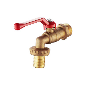 Brass Hose Water Tap With Nozzle Faucet 1/2 Bathroom Outdoor Garden Barrel Lockable Washing Machine Bibcock Water Tap