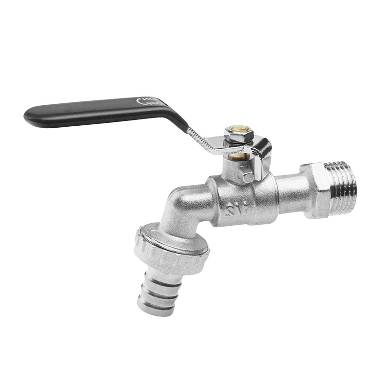 Brass Hose Water Tap With Nozzle Faucet 1/2 Bathroom Outdoor Garden Barrel Lockable Washing Machine Bibcock Water Tap