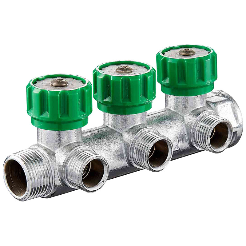 2-4 Way Pex Manifold Nick Plated Brass Manifold Manufacturers Used For Indoor Floor Heating Systems Brass Manifold Valves