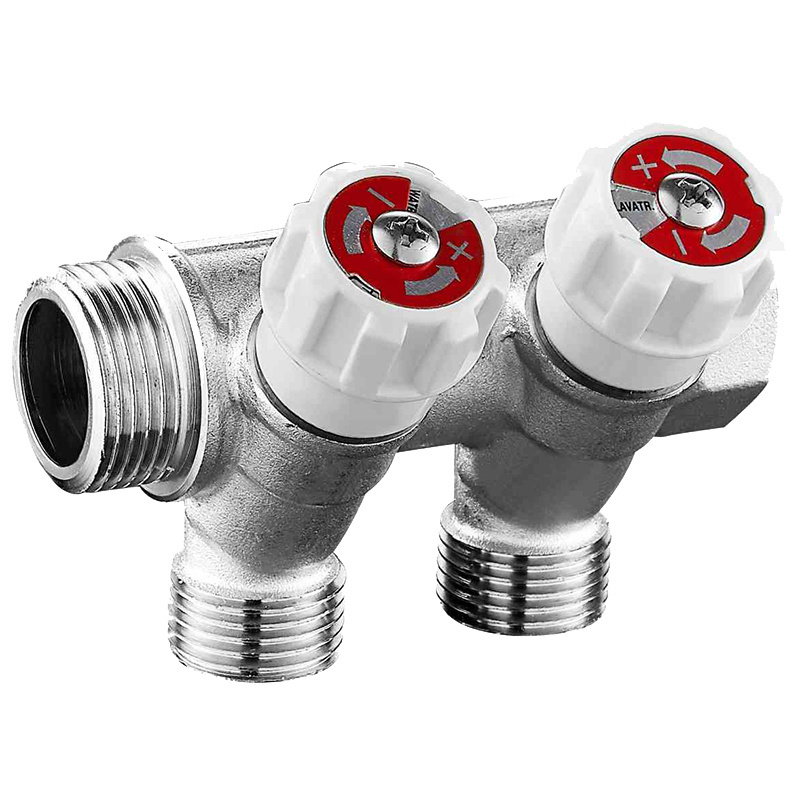 2-4 Way Pex Manifold Nick Plated Brass Manifold Manufacturers Used For Indoor Floor Heating Systems Brass Manifold Valves