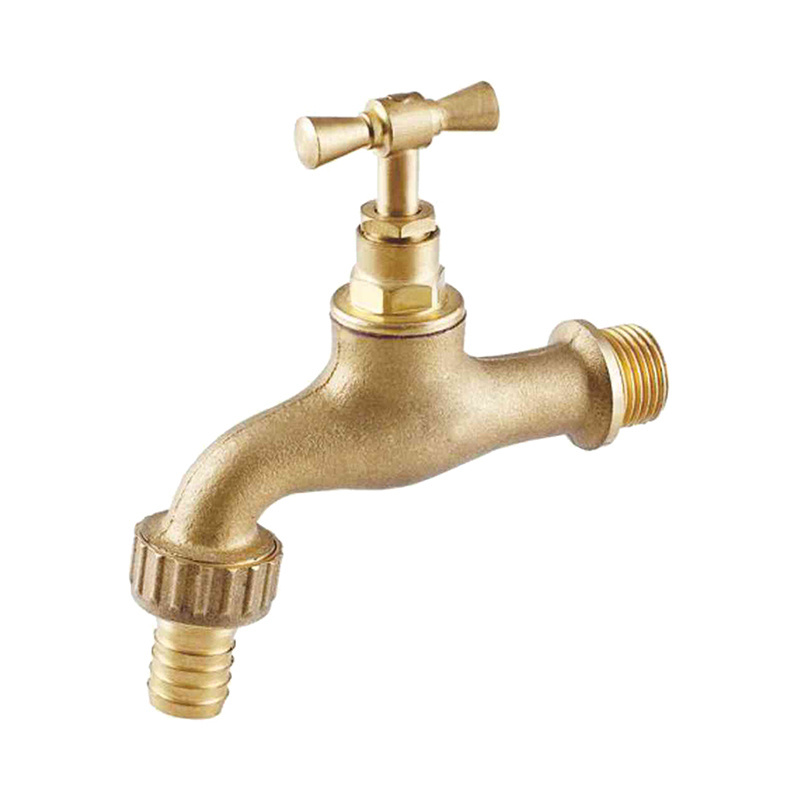 Polished Brass Outdoor Garden Hose Single Cold Bib Water Tap With Male Laundry Bathroom Wall Mount Washing Machine Faucet