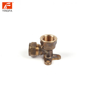 6023 Brass Wall Plate Female Thread Compression Elbow for PEX-AL-PEX Pipe