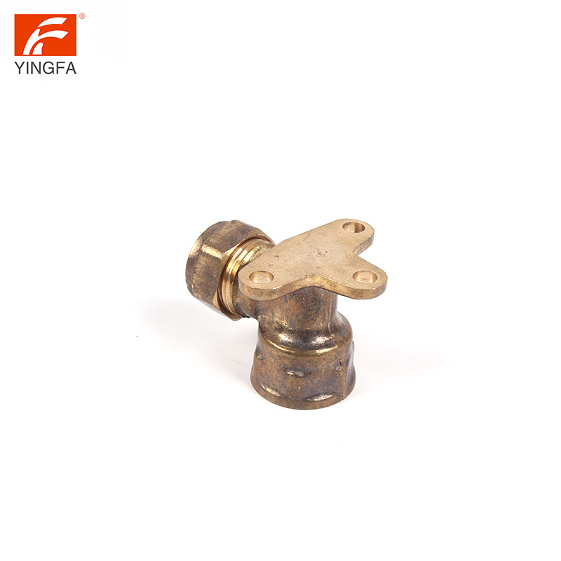 6023 Brass Wall Plate Female Thread Compression Elbow for PEX-AL-PEX Pipe