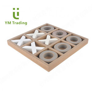 Wooden board games wooden tic tac toe/nought and cross puzzle toys