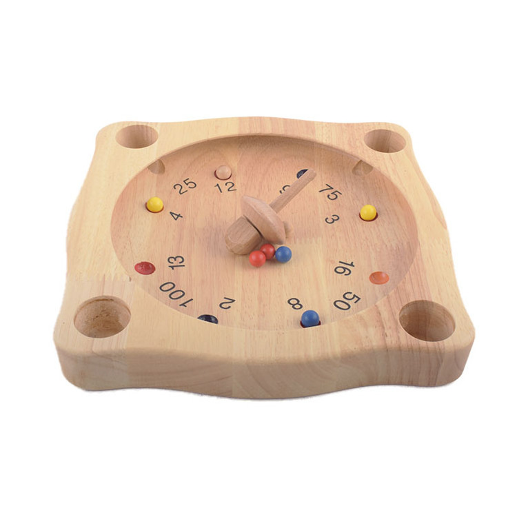 Classic Drinking Board  Game Wooden Tyrolean Roulette with Spinning Top