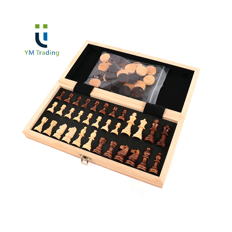 Magnetic 2 in 1 Deluxe Set Custom Toy Wood Wooden Luxury Professional Pieces Designs Folding Chess Board