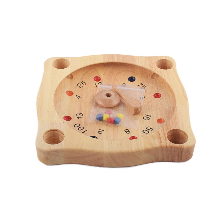 Classic Drinking Board  Game Wooden Tyrolean Roulette with Spinning Top