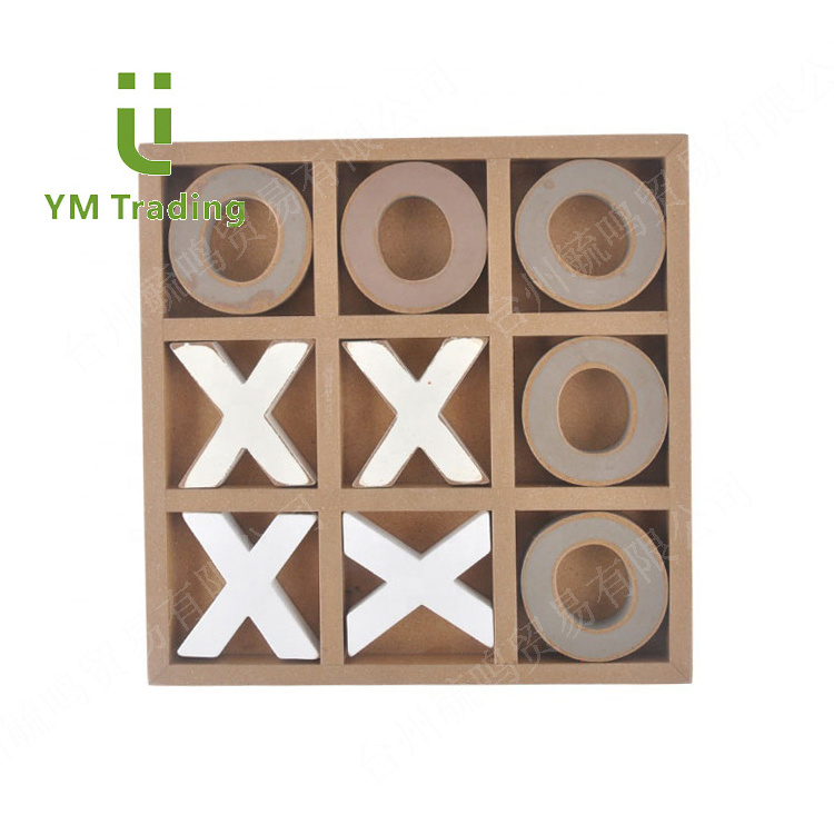 Wooden board games wooden tic tac toe/nought and cross puzzle toys