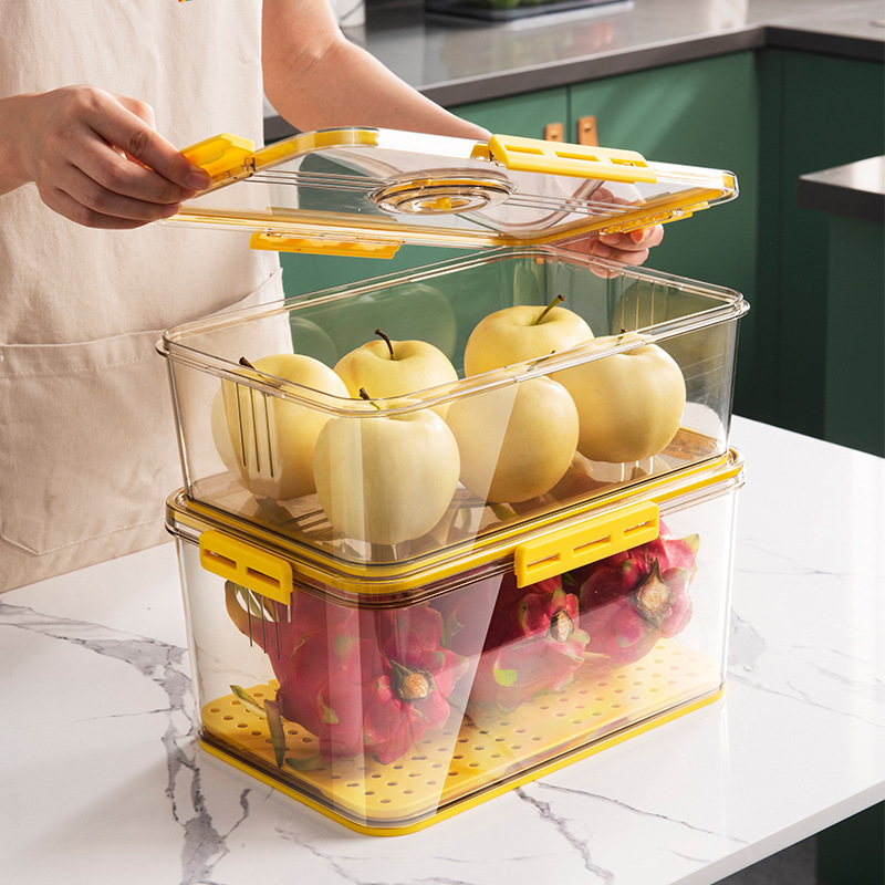 Timed Refrigerator Food Storage Box Lock Time Preservation Kitchen Organize Container Box