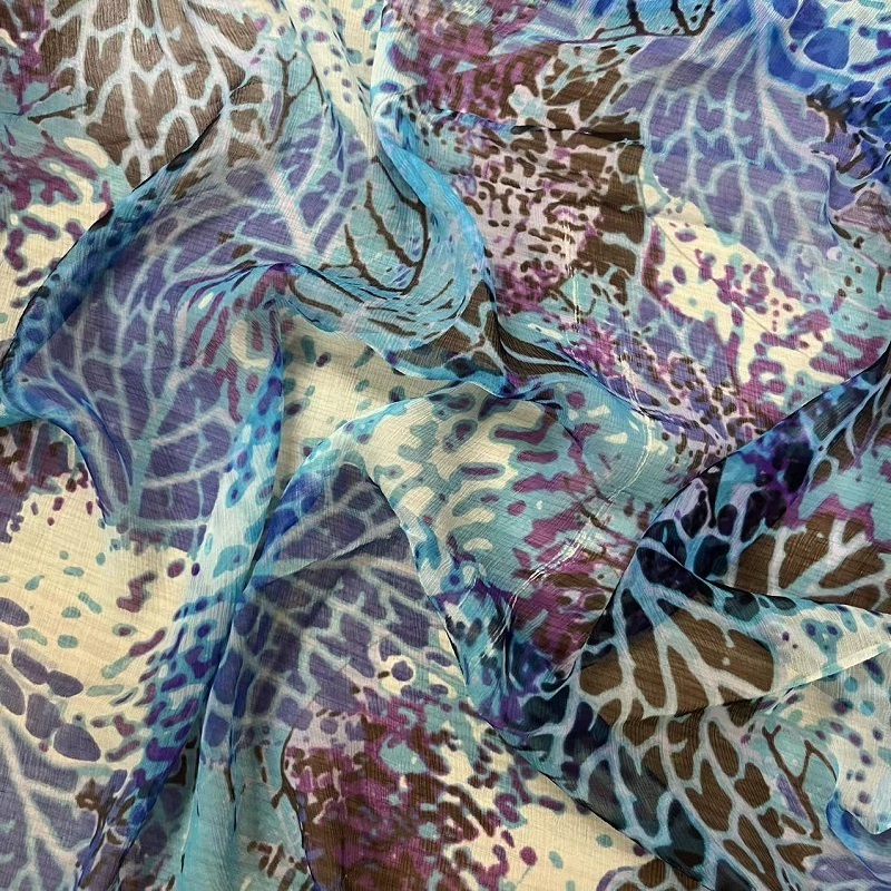 High quality silk crinkle georgette 6mm 100%silk fabric crinkle silk chiffon fabric