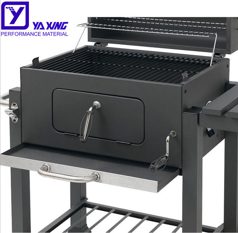 bbq table grill bbq outdoor kitchen Stainless steel industrial grill Square trolly charcoal grill