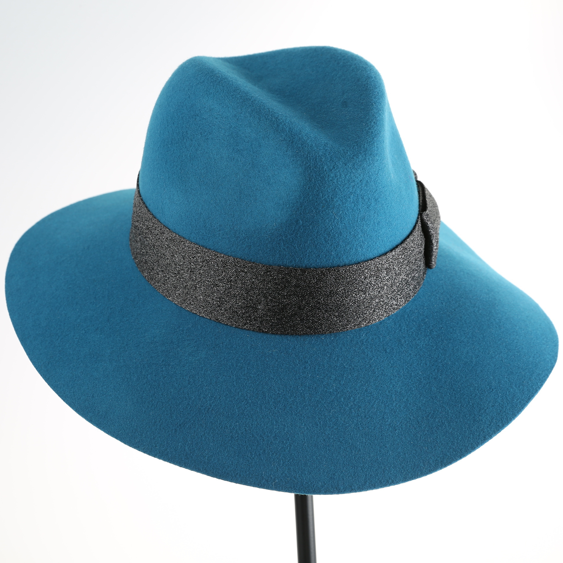 Hard Flat Wide Brim Felt Fedora Hats Custom Handmade Vintage Elegant  100% Wool Casual hat