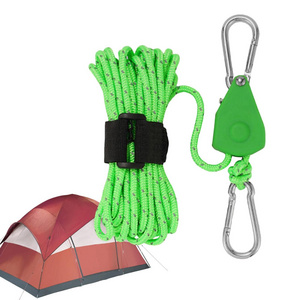 Camping Ratchet Pulley Tent Guide Rope Adjustable Guy Line Tensioner Tie Down Camping Rope Cord Tent Guide Rope