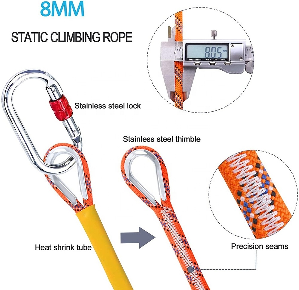 Climbing Rope 10m 20m 30m Tree Climbing RopeDiameter Static Rock Climbing Rope