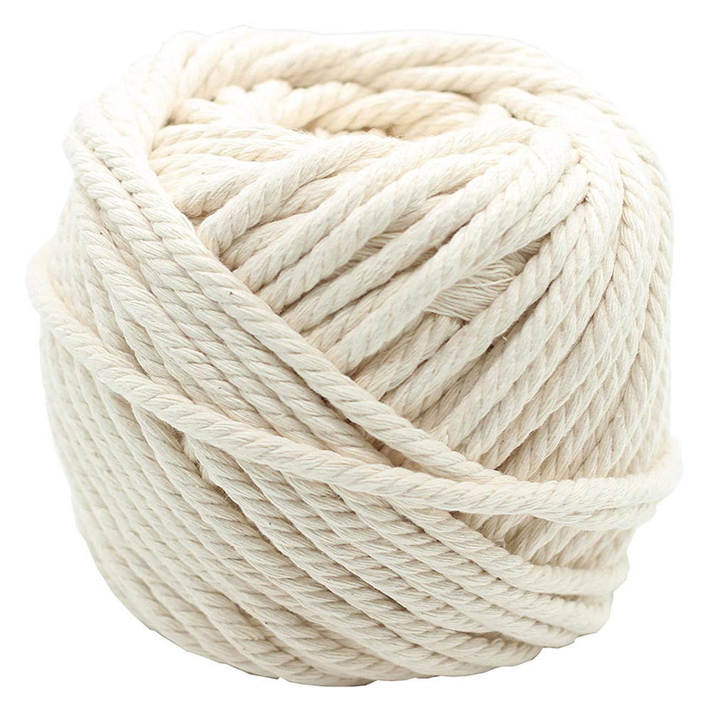 Natural Cotton Macrame Rope, Cotton Cord for Wall Hanging, Plant Hangers Soft Undyed Cotton Rope