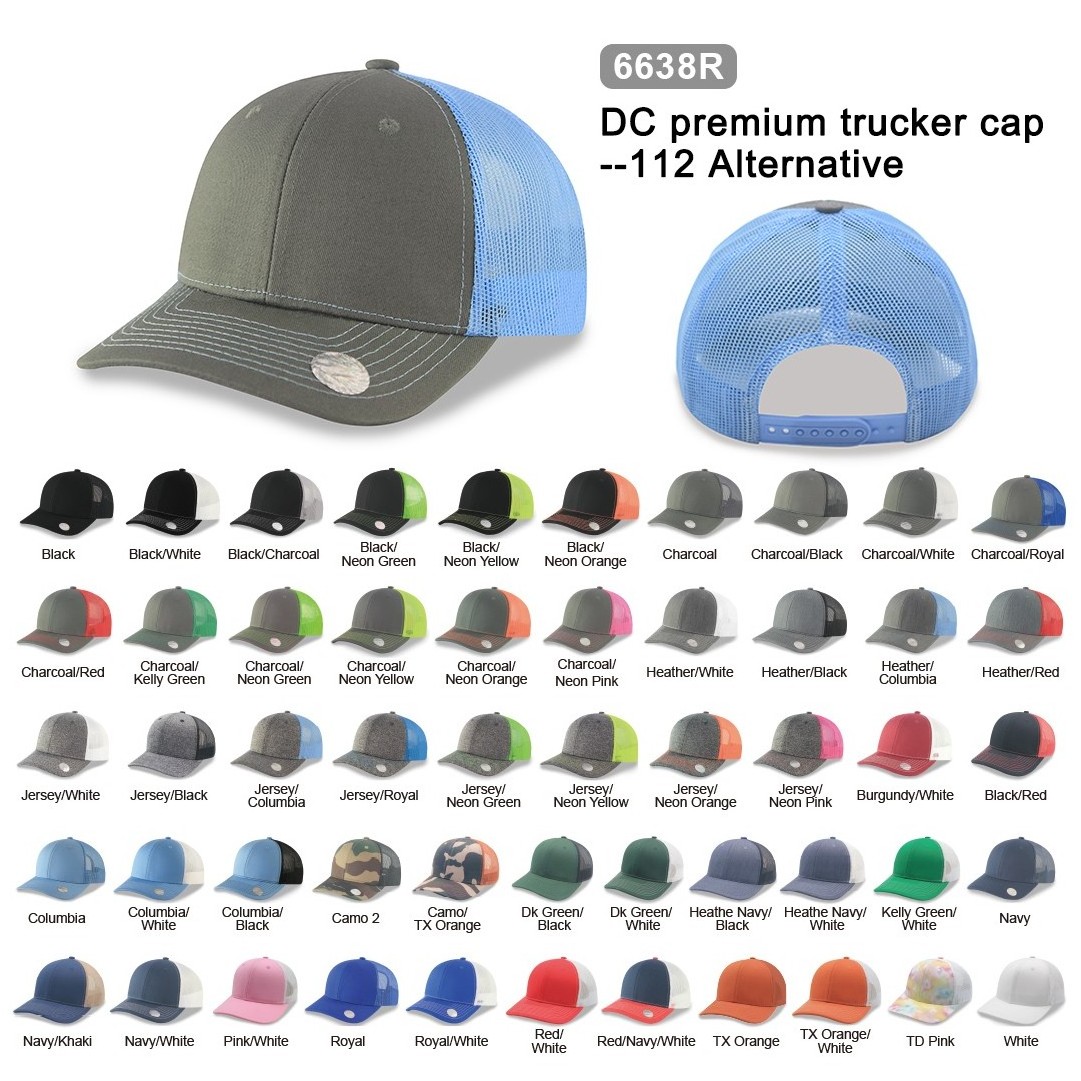 ZG high quality 6 panel blank distress mesh custom trucker hat caps embroidery richardson 112  trucker hat for men