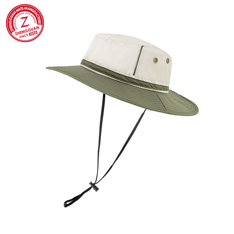 Wholesale Two Tone Outdoor Sport Sun Protect Waterproof Quick Dry Fishing Nylon Fisherman Bucket Hats Camper For Men