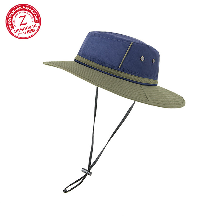 Spring Summer Quick Dry Splicing Color Contrast Fisherman Hat Soft Top Skin Breathable Fishing Bucket Hat Sun Uv Protection