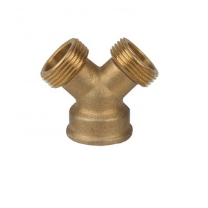 Sand finish forged brass Y type pipe fitting brass hose barb Connector