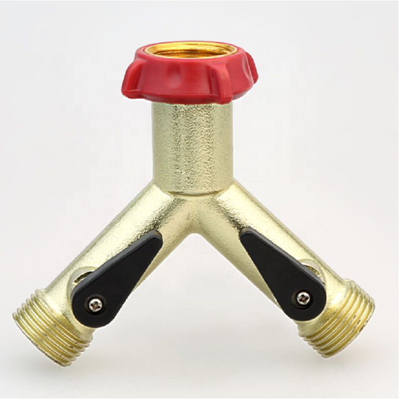 Hot product outlet hose connector coupling with shut off safety ball valve