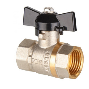 PN16 butterfly handle female thread brass ball valve