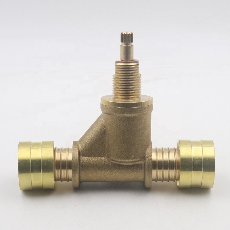 Brass color concealed brass pex stop valve