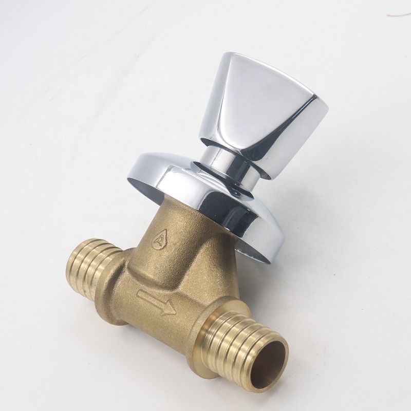 Brass color concealed brass pex stop valve