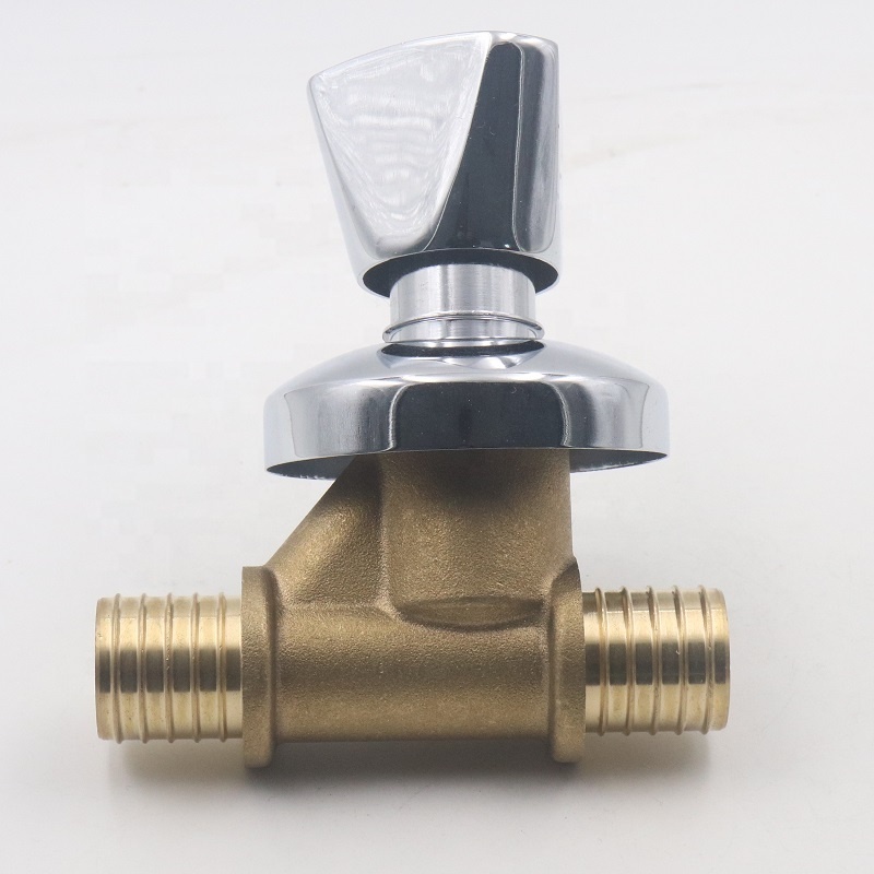 Brass color concealed brass pex stop valve