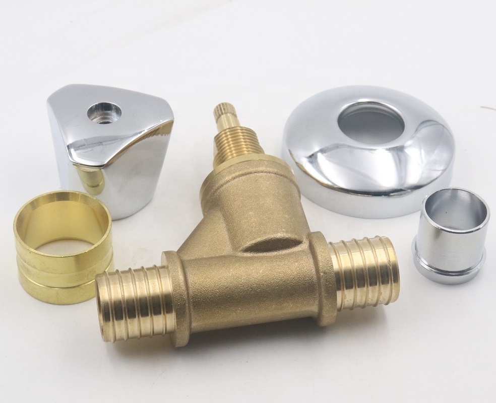 Brass color concealed brass pex stop valve