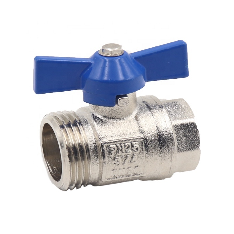 Wholesale good quality butterfly male brass PEX ball valve with connector