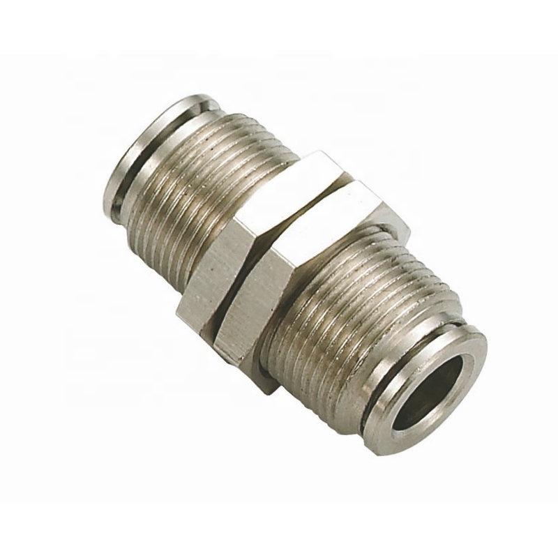 Excellent qualiet male thread straight pneumatic metal push in one touch fitting