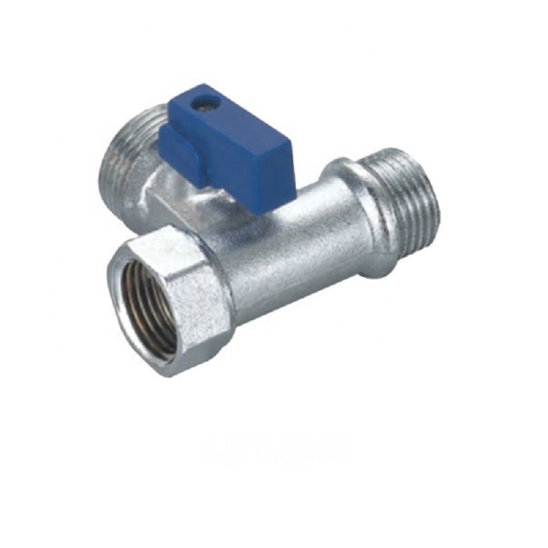 CE certificate three way brass angle ball valve