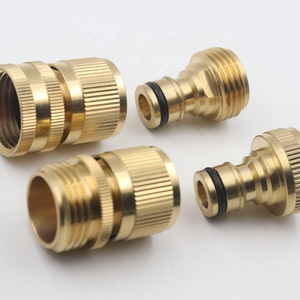 1/2"&3/4" Garden Brass Tap Adapter Hose Nozzle Quick Connector