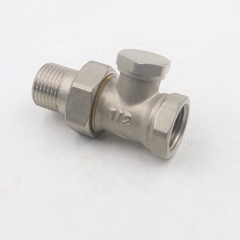 Metal seal brass female thread straight radiator valve